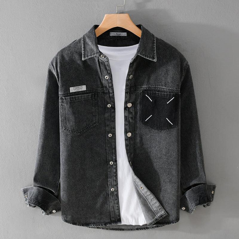 Men's Fashion Retro Denim Long-sleeved Shirt - Cruish Home