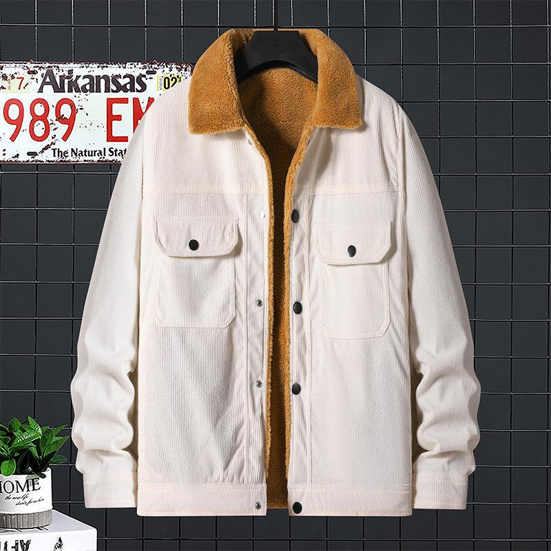 Corduroy Fleece Padded Coat Trendy Men - Cruish Home