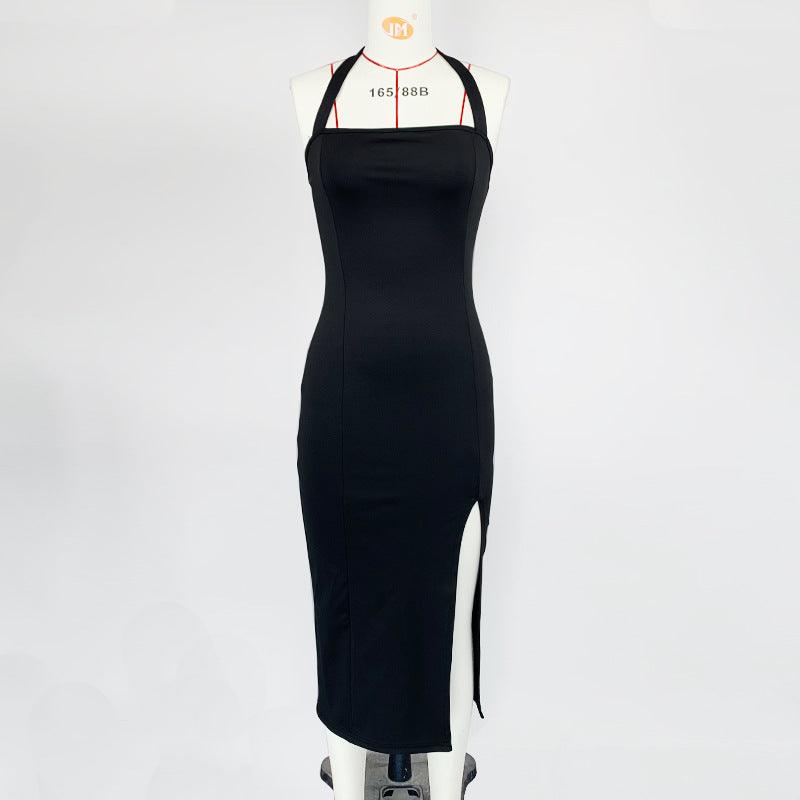 Women's Elegant Backless Halter Dress - Cruish Home