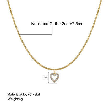 Temperamental All-match Sweater Chain Jewelry Zircon Peach Heart Pendant Necklace - Cruish Home