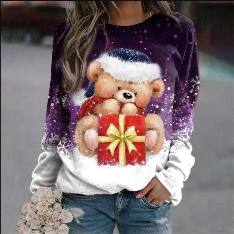 Christmas Women's Sweater 3D Digital Printing Cute Snowman - Cruish Home