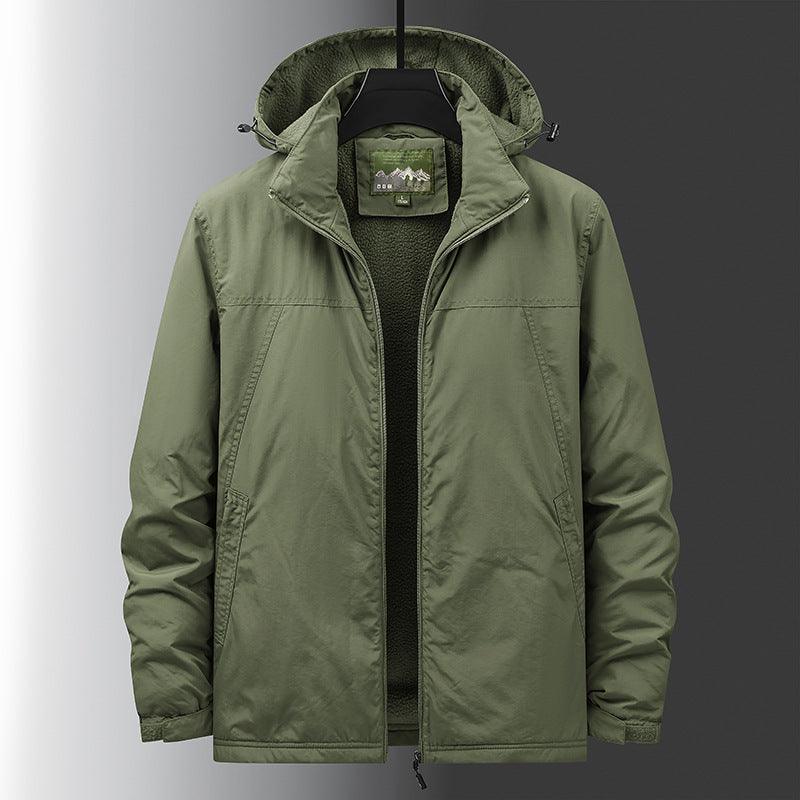 Cotton-padded Coat Men's Loose Casual Handsome Fleece-lined Outdoor Quick-drying Shell Jacket - Cruish Home