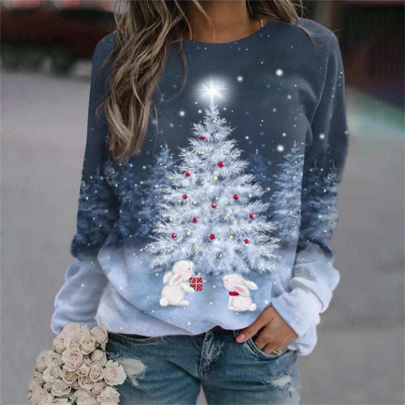 Christmas Women's Sweater 3D Digital Printing Cute Snowman - Cruish Home