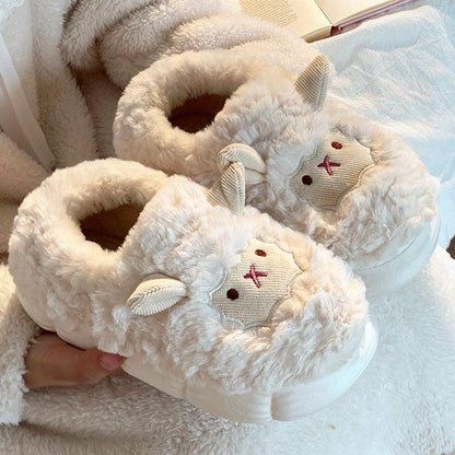 Cute Little Sheep Cotton Slippers Ladies - Cruish Home