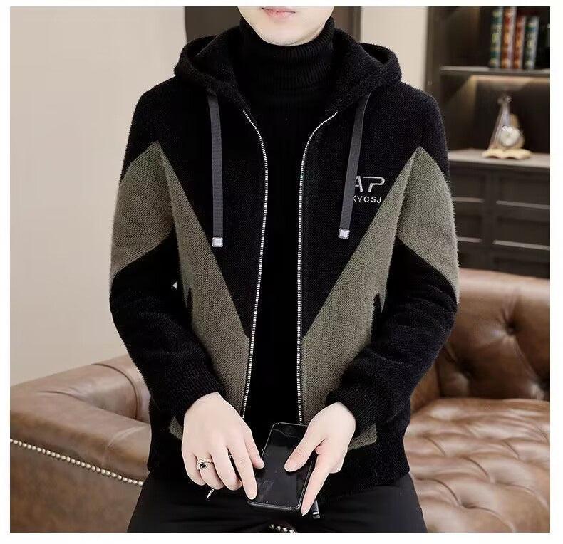 Trendy Hooded Woolen Coat Men - Cruish Home