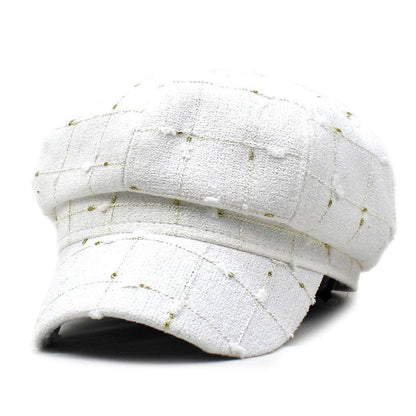 Black And White Plaid Woolen Hat Casual - Cruish Home