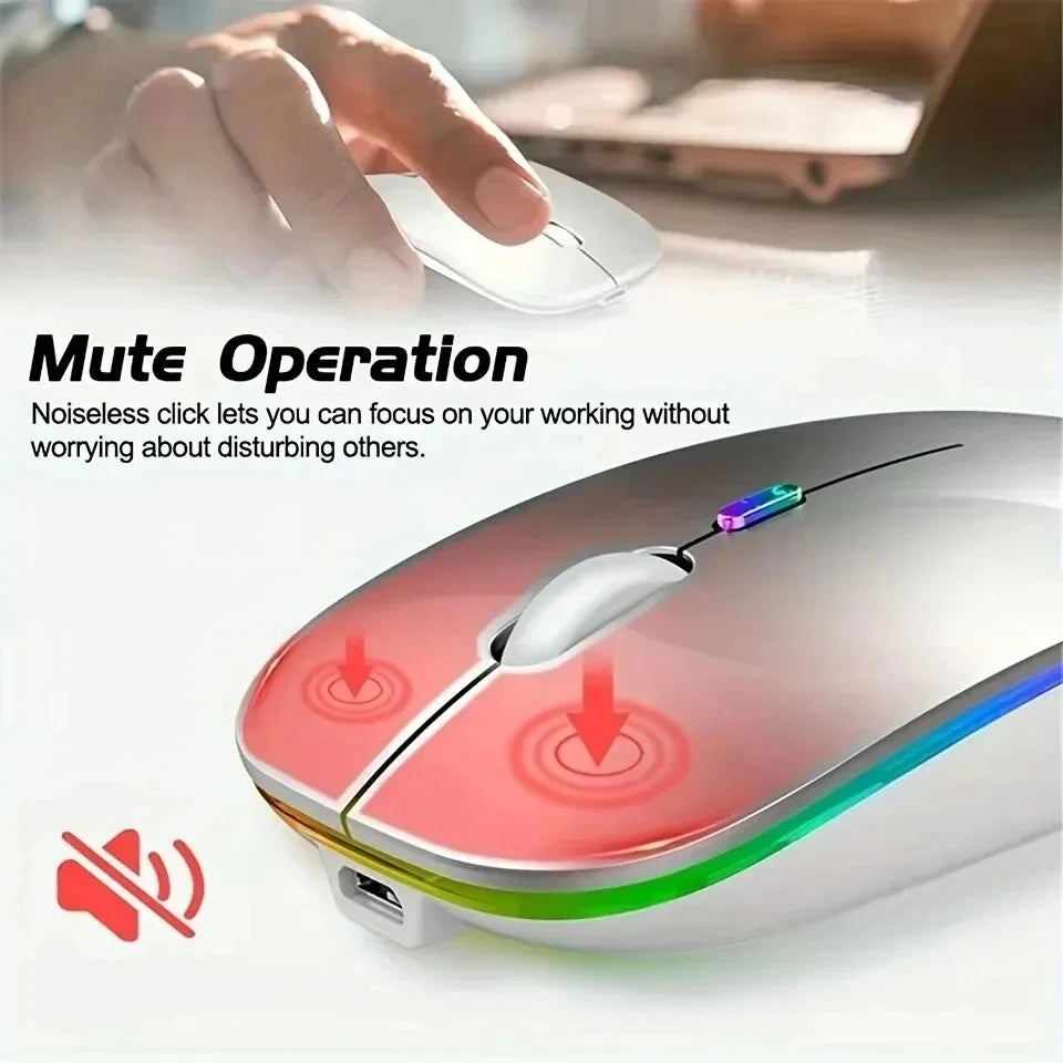 Wireless Mouse Gaming Mouse Backlight USB Compatible RGB Rechargeable