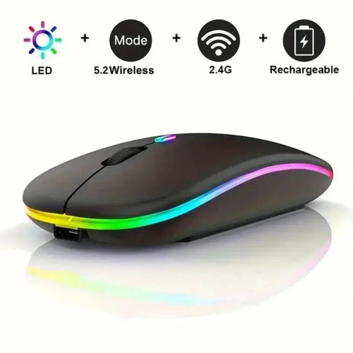 Wireless Mouse Gaming Mouse Backlight USB Compatible RGB Rechargeable