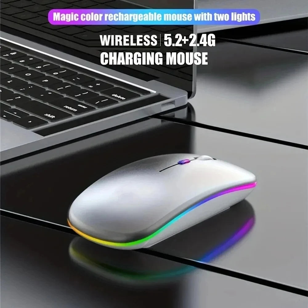 Wireless Mouse Gaming Mouse Backlight USB Compatible RGB Rechargeable