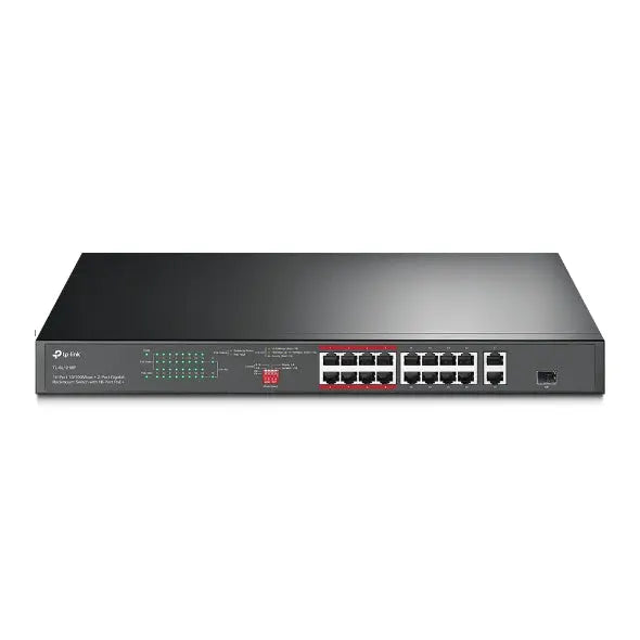 TP-LINK TL-SL1218P 16-Port 10/100 Mbps + 2-Port Gigabit Rackmount