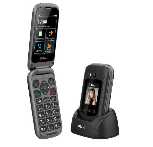 TTfone TT970 4G Senior Flip Big Button Mobile with WhatsApp Three SIM