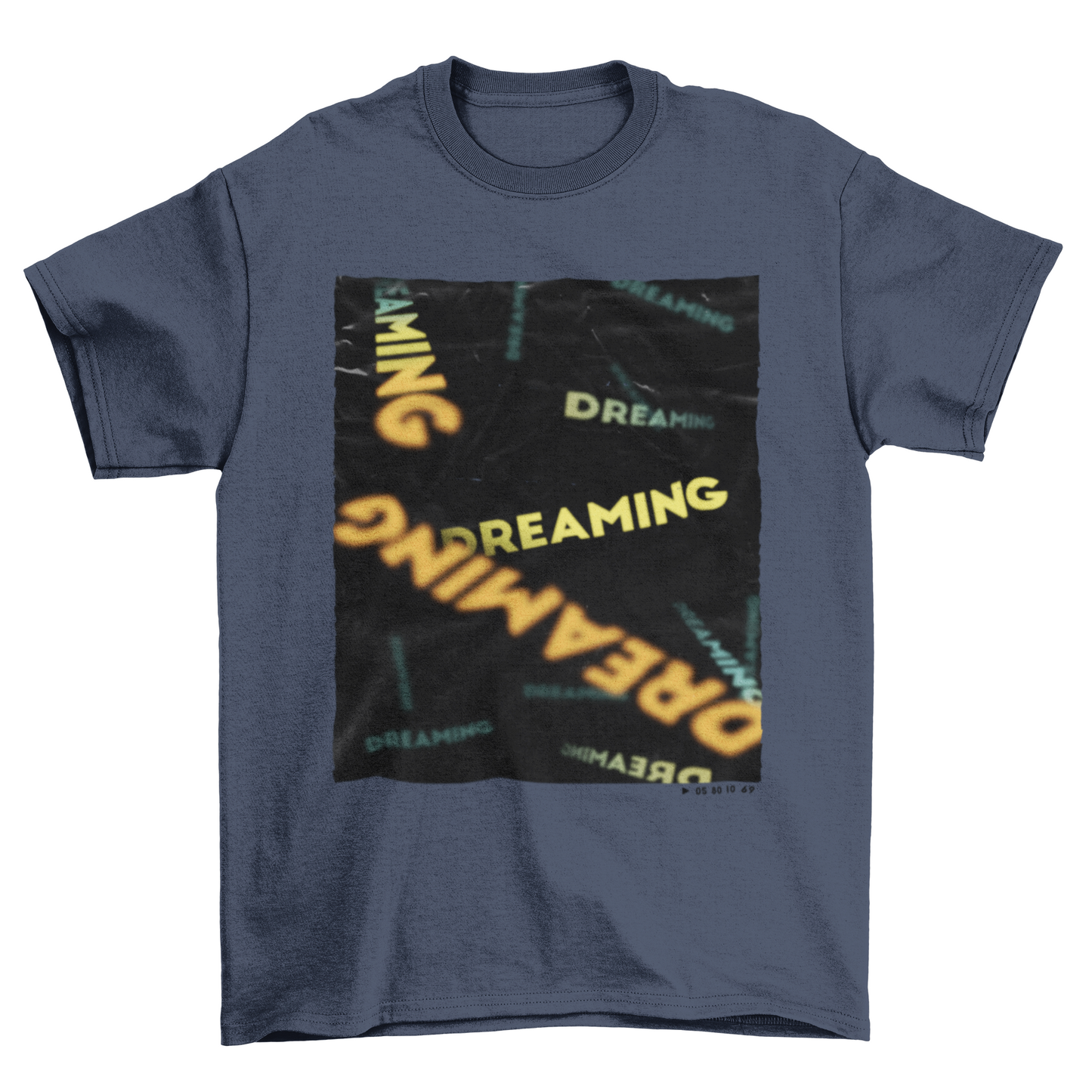 Print-on-demand Dreaming falling text Effect men fashion lettering