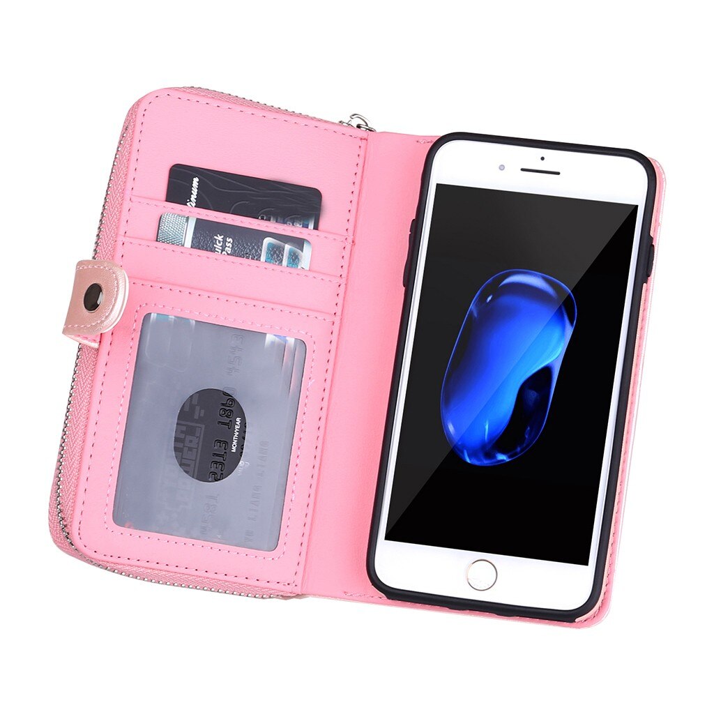 Zipper Leather Cover Multi-function Mobile Phone