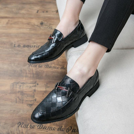 Round Toe Business Rubber Low-top Formal Leather Shoes Pointed Toe Wear - Cruish Home