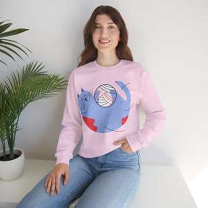 Round Neck Loose Autumn And Winter European And American Printed Sweatshirt - Cruish Home