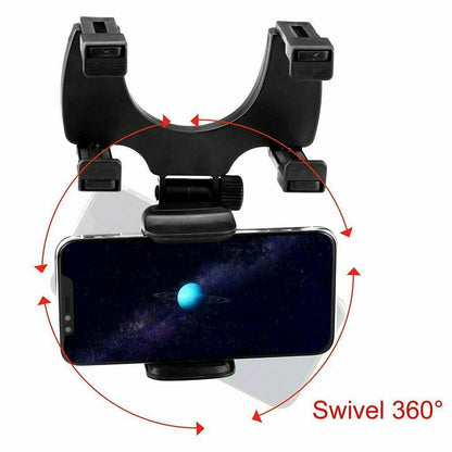 Universal Car Rear View Mirror Mount Stand GPS Cell Phone Holder 360 Rotation - Cruish Home