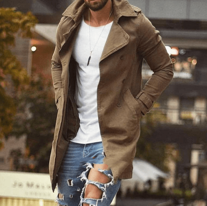 Spring Men Jacket Mid-length Slim Large Size Windbreaker Men Casual Jacket - Cruish Home