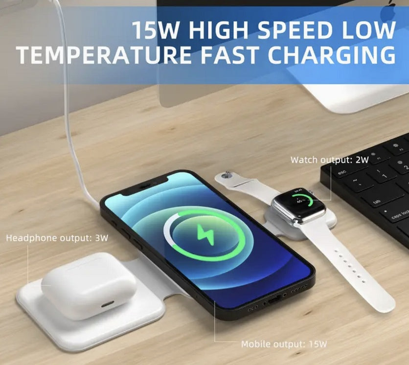 3 In 1 Wireless Charging Stand – Multi-Device Charger