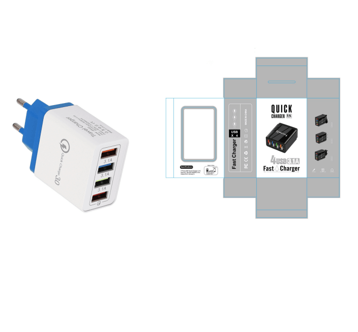 USB Charger Quick Charge 3.0 4 Phone Adapter For Tablet Portable Wall Mobile Charger Fast Charger - Cruish Home