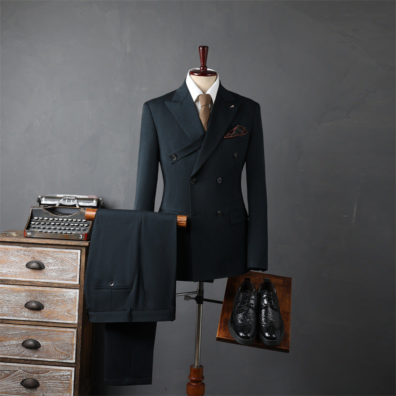 Men's Suit Set Double Breasted Casual