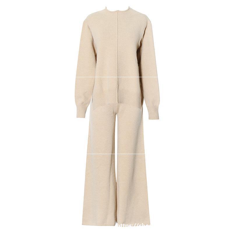 Sweater High-knit Wide-leg Pants Suit Women - Cruish Home