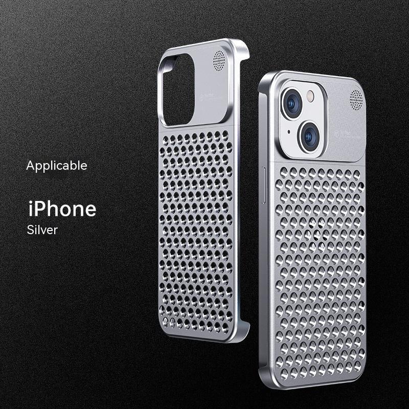 Aluminum Alloy Phone Case For 14 13 Pro Max Plus Hollow Heat Dissipation Anti-fall Full Body Shockproof Phone Cove - Cruish Home