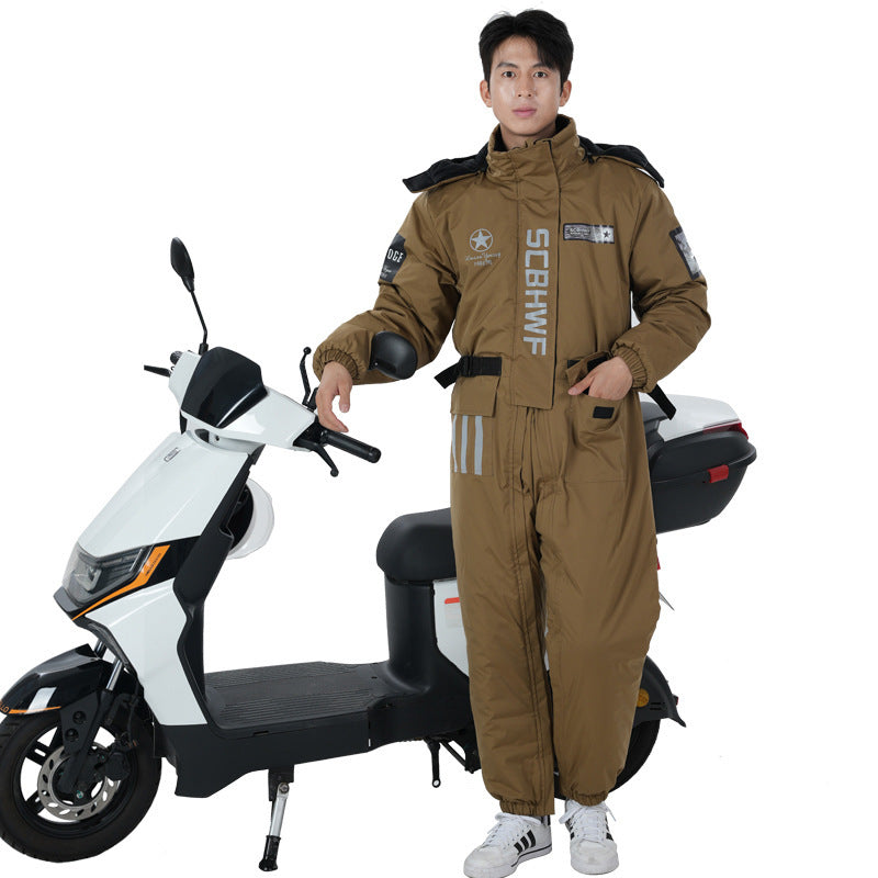 Winter Outdoors Cold-proof Cycling One-piece Work Clothes