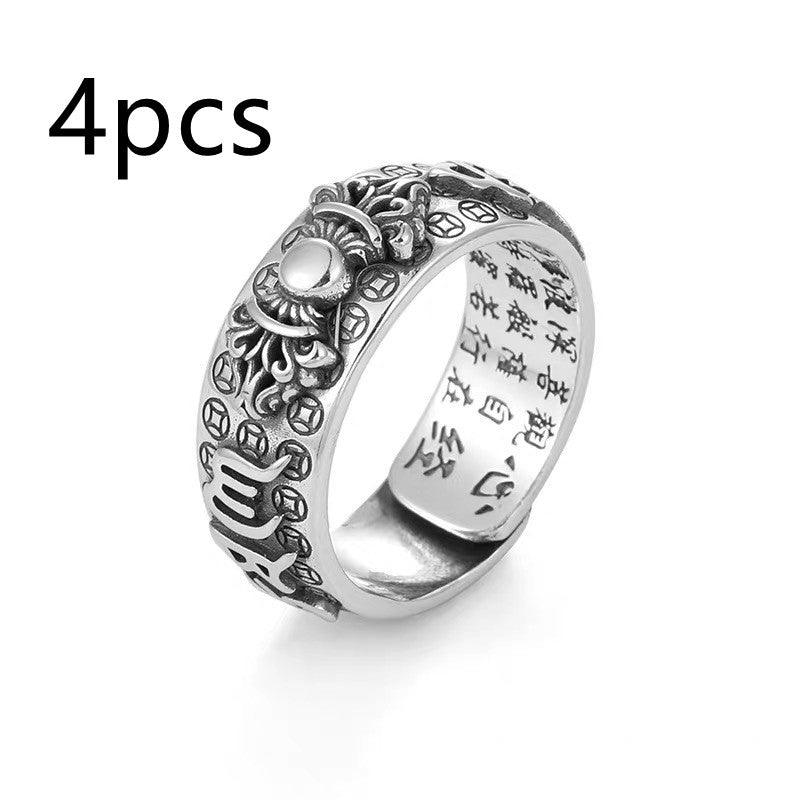 Little Pixiu Heart Sutra Ring Men And Women Lucky - Cruish Home