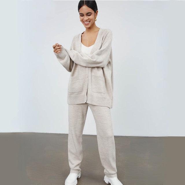 Loose Winter Sleeves Mid-length Women's Sweater Suit - Cruish Home