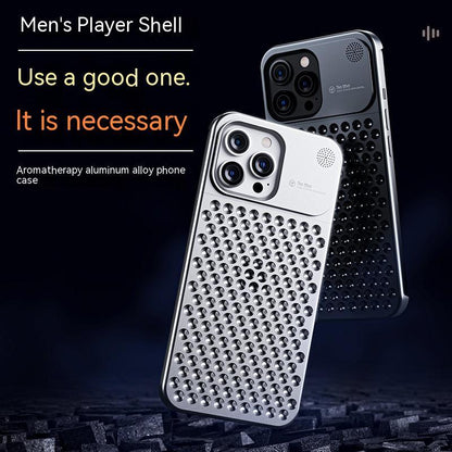 Aluminum Alloy Phone Case For 14 13 Pro Max Plus Hollow Heat Dissipation Anti-fall Full Body Shockproof Phone Cove - Cruish Home