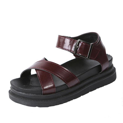 Women's Belt Buckle Fish Mouth Outer Wear Beach Sandals - Cruish Home