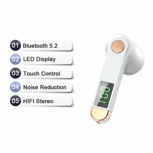 True Wireless Bluetooth 5.2 Single Earbud with Microphone