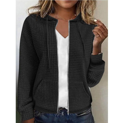 Women's Zipper Hooded Cardigan Long Sleeve Sweater Coat - Cruish Home