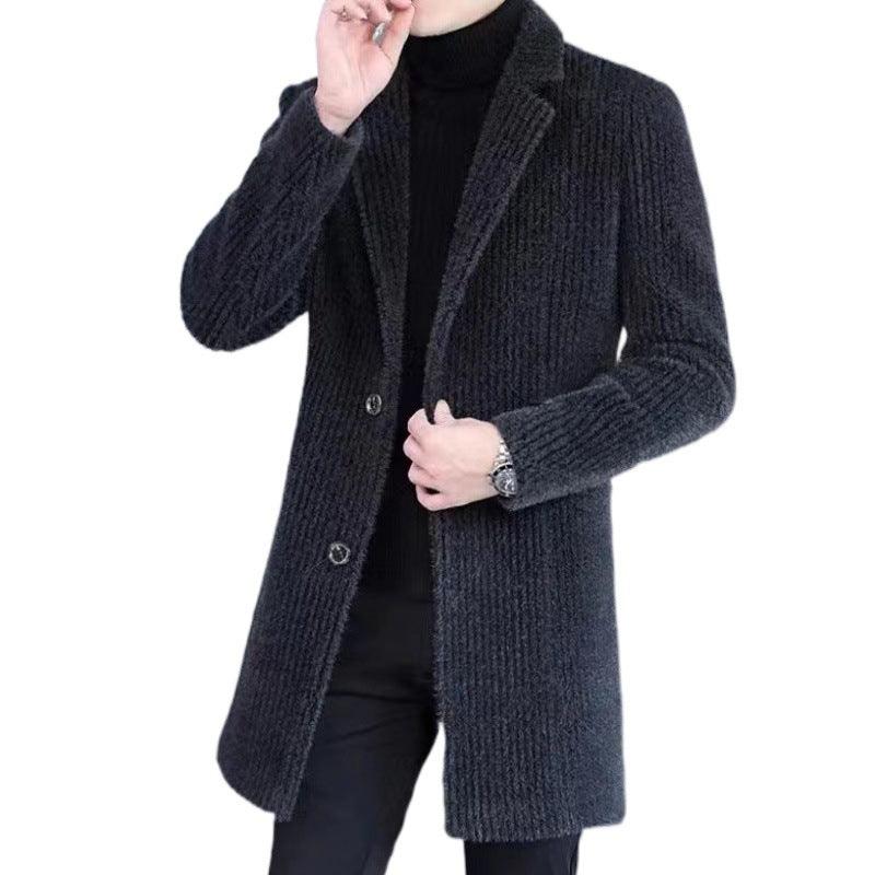 Men's Duster Mid-length Slim-fit Woolen Coat - Cruish Home