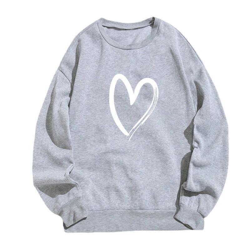 Printed Heart Trendy Sweater For Women - Cruish Home