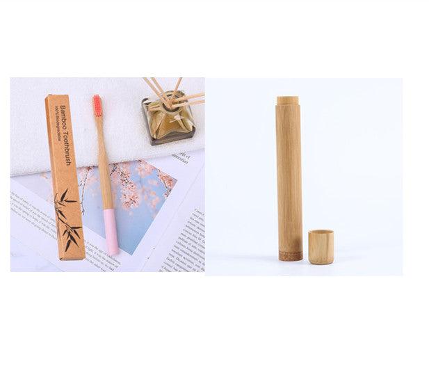 Natural bamboo handle round bamboo toothbrush - Cruish Home