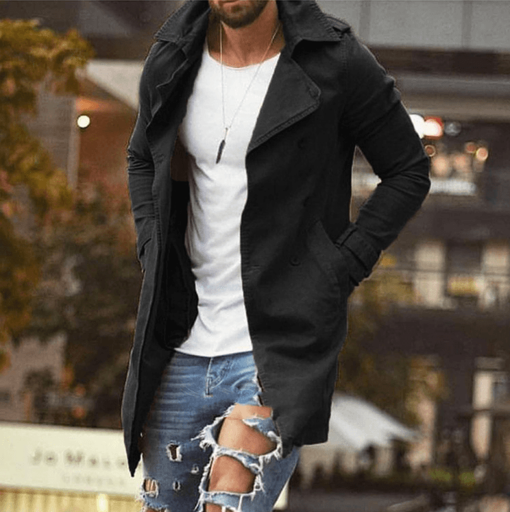 Spring Men Jacket Mid-length Slim Large Size Windbreaker Men Casual Jacket - Cruish Home