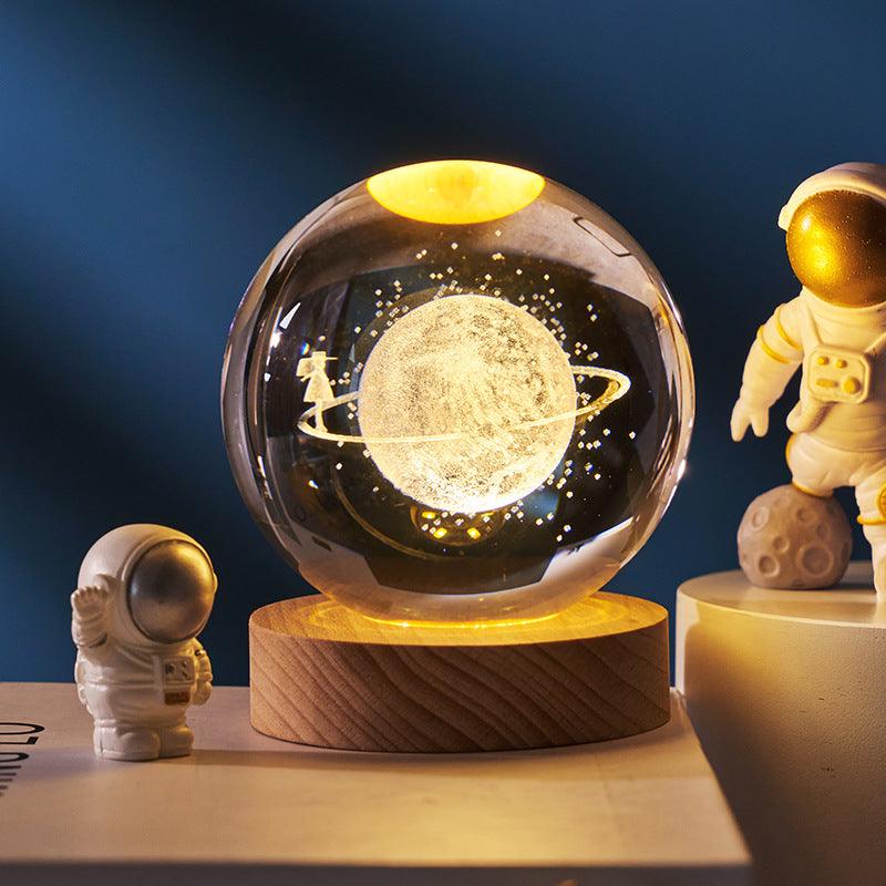 Luminous 3d Solar System Crystal Ball Desktop - Cruish Home