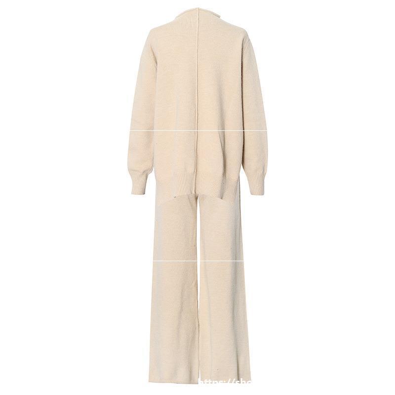 Sweater High-knit Wide-leg Pants Suit Women - Cruish Home