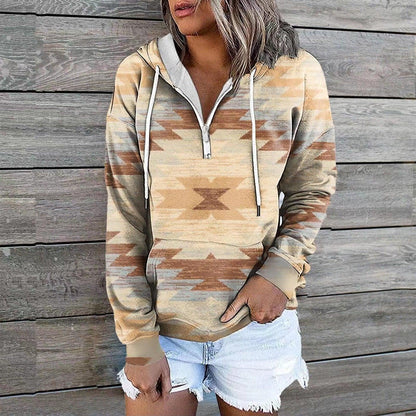 Female Ethnic Tribal Hoodie Coat - Cruish Home