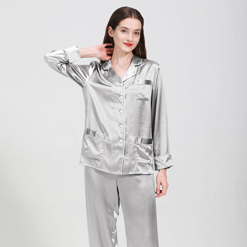 Women's 19 Momi Long Silk Pajamas Two-piece Suit - Cruish Home