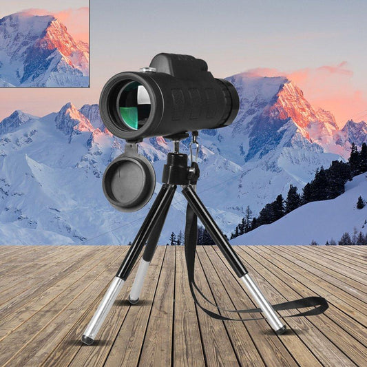 Compatible with Apple, Monocular Telescope Zoom Scope with Compass Phone Clip Tripod - Cruish Home