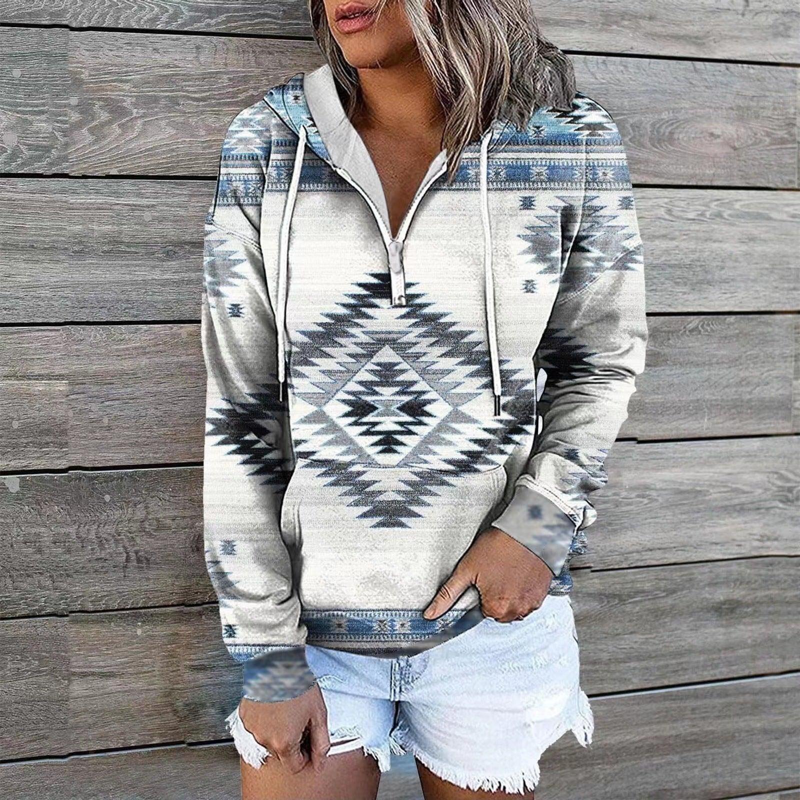 Female Ethnic Tribal Hoodie Coat - Cruish Home