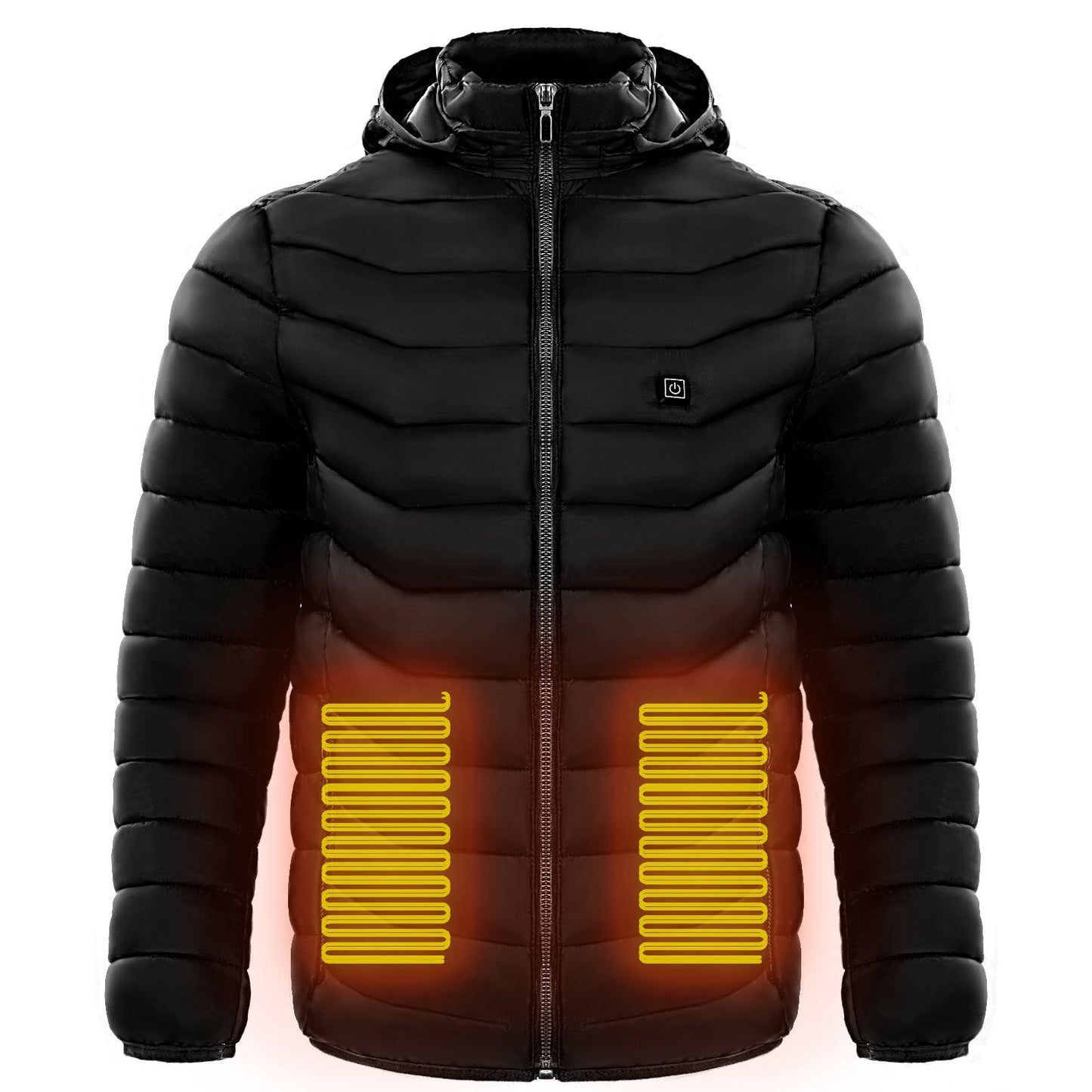 Men Heated Puffer Jacket Electric Heating Coat Insulated Hood Windbreaker - Cruish Home