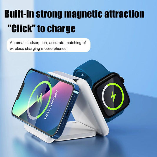 Folding Magnetic Suction Wireless Charger 3-in-1 - Cruish Home