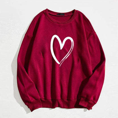 Printed Heart Trendy Sweater For Women - Cruish Home