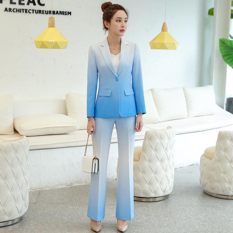 Blue Gradient Suit Temperament Professional Leisure - Cruish Home