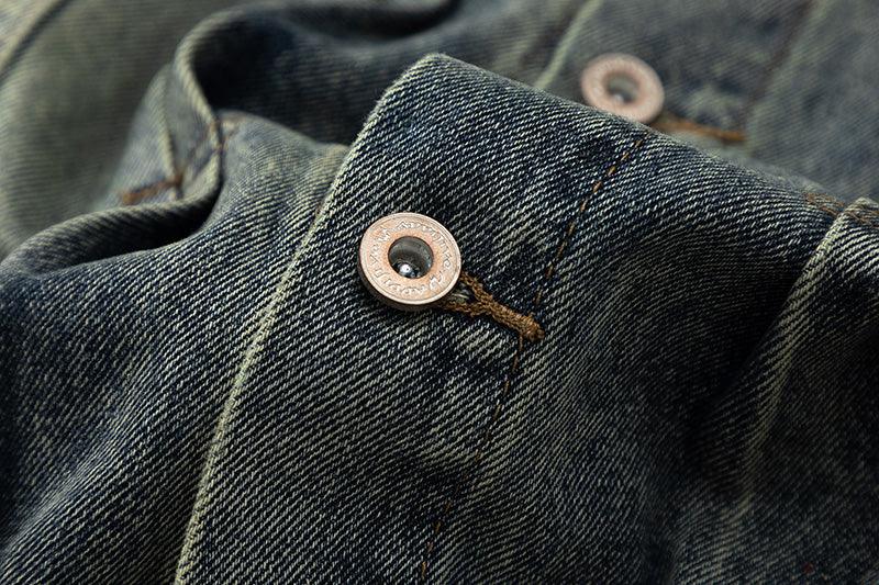 Washed And Worn Denim Jacket Men - Cruish Home