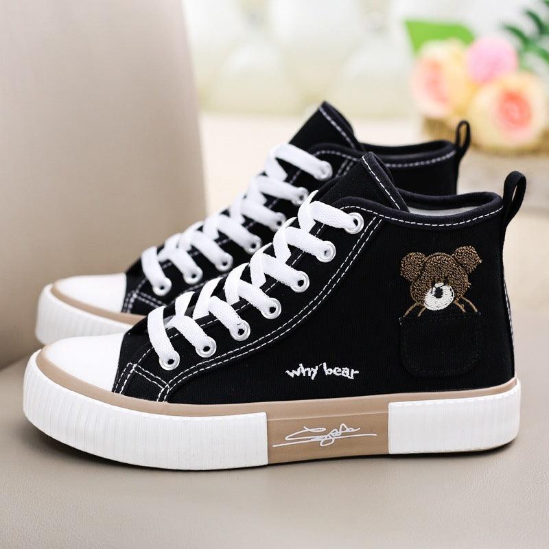 Women's Fashion Pocket Bear High Top Shoes - Cruish Home