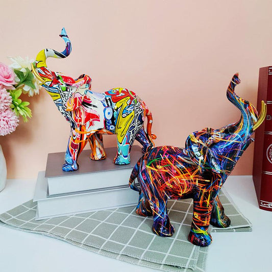 Exclusively For Colorful Elephant Resin Ornaments For Home Furnishings - Cruish Home